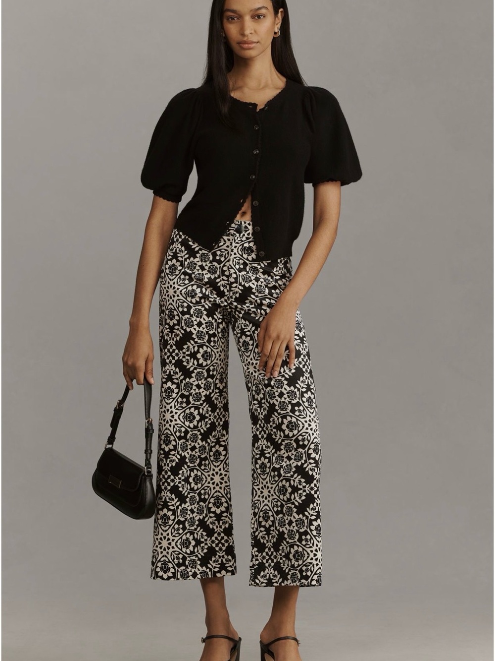 NWT Anthro Maeve the Ettie high rise wide leg crop pants